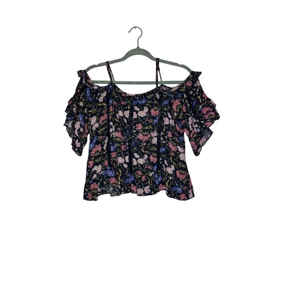American Eagle cold shoulder floral boho blouse size XS - Picture 5 of 5